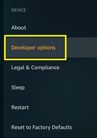 options de développeur