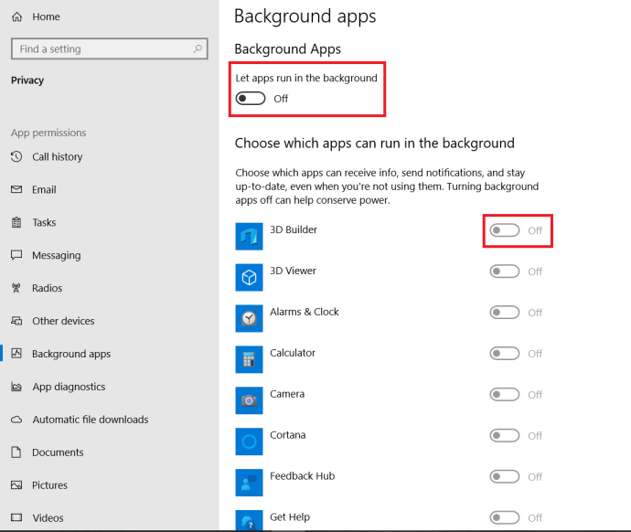 Windows 10 개인 정보 설정