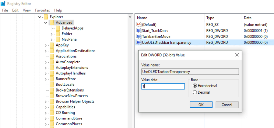 Windows 10에서 투명 작업 표시줄을 구성하는 방법