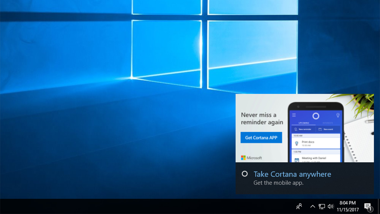 Kurztipp: So deaktivieren Sie Cortana-Benachrichtigungen in Windows 10