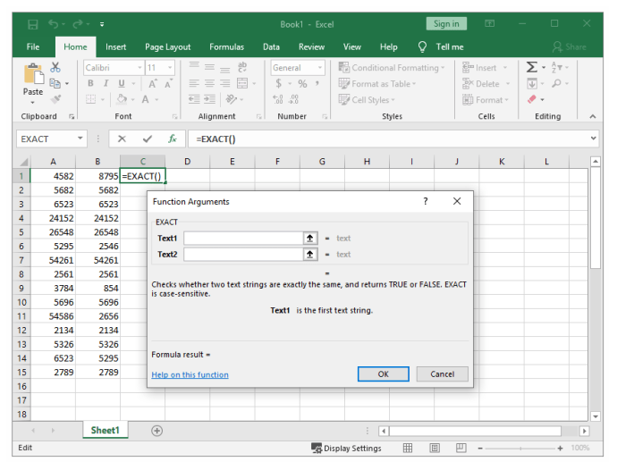 Excel Zwei Zellen enthalten den gleichen Wert