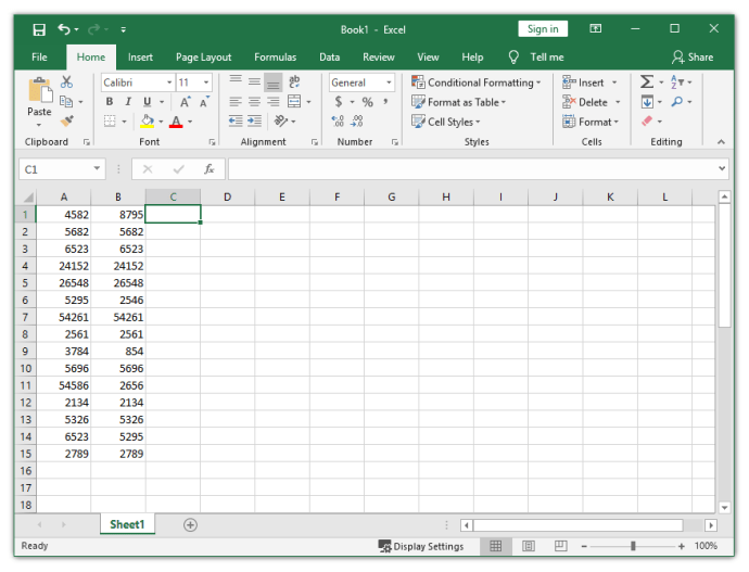 Deux cellules dans Excel contiennent la même valeur