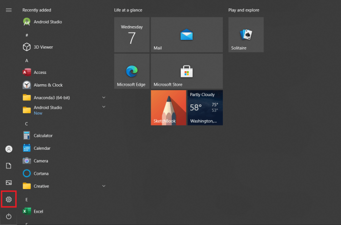 Windows 10 설정 아이콘